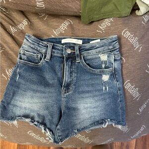 Stylish Blue Distressed Jean Shorts